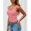 imagePRETTYGARDEN Womens 2026 Summer Tank Tops Ribbed Knit Slim Fit Sleeveless Henley Shirts Casual Basic Button Up BlousePink
