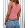 imagePRETTYGARDEN Womens 2026 Summer Tank Tops Ribbed Knit Slim Fit Sleeveless Henley Shirts Casual Basic Button Up BlousePink