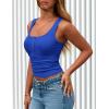 imagePRETTYGARDEN Womens 2026 Summer Tank Tops Ribbed Knit Slim Fit Sleeveless Henley Shirts Casual Basic Button Up BlouseRoyal Blue