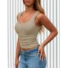 imagePRETTYGARDEN Womens 2026 Summer Tank Tops Ribbed Knit Slim Fit Sleeveless Henley Shirts Casual Basic Button Up BlouseSage Green