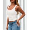 imagePRETTYGARDEN Womens 2026 Summer Tank Tops Ribbed Knit Slim Fit Sleeveless Henley Shirts Casual Basic Button Up BlouseWhite