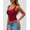 imagePRETTYGARDEN Womens 2026 Summer Tank Tops Ribbed Knit Slim Fit Sleeveless Henley Shirts Casual Basic Button Up BlouseWine Red