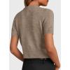 imagePRETTYGARDEN Womens Casual Summer Short Sleeve Cardigans 2026 Button Down Knitted Sweater Basic Crew Neck Crop TopsCamel
