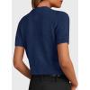 imagePRETTYGARDEN Womens Casual Summer Short Sleeve Cardigans 2026 Button Down Knitted Sweater Basic Crew Neck Crop TopsNavy Blue