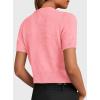 imagePRETTYGARDEN Womens Casual Summer Short Sleeve Cardigans 2026 Button Down Knitted Sweater Basic Crew Neck Crop TopsPink