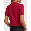 imagePRETTYGARDEN Womens Casual Summer Short Sleeve Cardigans 2026 Button Down Knitted Sweater Basic Crew Neck Crop TopsRed