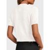imagePRETTYGARDEN Womens Casual Summer Short Sleeve Cardigans 2026 Button Down Knitted Sweater Basic Crew Neck Crop TopsWhite