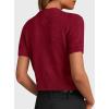 imagePRETTYGARDEN Womens Casual Summer Short Sleeve Cardigans 2026 Button Down Knitted Sweater Basic Crew Neck Crop TopsWine Red