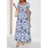 imagePRETTYGARDEN Womens Floral Boho Maxi Dresses Flowy Short Sleeve A Line Smocked Eyelet 2026 Summer Beach Vacation ClothesFloral Blue