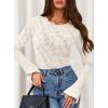 imagePRETTYGARDEN Womens Lace Long Bell Sleeve Tops 2026 Fall Sexy See Through Sheer Floral Blouse Shirt Spring Going Out OutfitsBeige