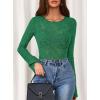 imagePRETTYGARDEN Womens Lace Long Bell Sleeve Tops 2026 Fall Sexy See Through Sheer Floral Blouse Shirt Spring Going Out OutfitsGreen