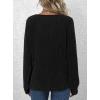 imagePRETTYGARDEN Womens Long Sleeve Henley Shirts 2026 Spring Casual Ribbed Tunic Tops Lightweight Sweaters Fashion ClothingBlack