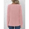imagePRETTYGARDEN Womens Long Sleeve Henley Shirts 2026 Spring Casual Ribbed Tunic Tops Lightweight Sweaters Fashion ClothingPink