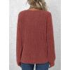 imagePRETTYGARDEN Womens Long Sleeve Henley Shirts 2026 Spring Casual Ribbed Tunic Tops Lightweight Sweaters Fashion ClothingRust
