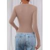 imagePRETTYGARDEN Womens Long Sleeve T Shirts 2026 Fall Trendy Deep V Neck Slim Fit Basic Crop Tops Casual Going Out TopCoffee