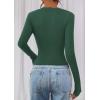 imagePRETTYGARDEN Womens Long Sleeve T Shirts 2026 Fall Trendy Deep V Neck Slim Fit Basic Crop Tops Casual Going Out TopDark Green