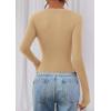 imagePRETTYGARDEN Womens Long Sleeve T Shirts 2026 Fall Trendy Deep V Neck Slim Fit Basic Crop Tops Casual Going Out TopKhaki