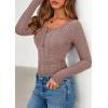 imagePRETTYGARDEN Womens Long Sleeve Tops 2026 Spring Fashion Clothes Henley Shirts Slim Fitted Ribbed Tees Blouses Fall OutfitsPink