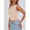 imagePRETTYGARDEN Womens Off The Shoulder Crop Top  Chic Asymmetrical Going Out Tops for Summer 2026 Slim Fitted amp BreathableBeige