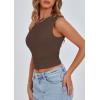 imagePRETTYGARDEN Womens Off The Shoulder Crop Top  Chic Asymmetrical Going Out Tops for Summer 2026 Slim Fitted amp BreathableCoffee