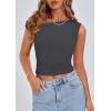 imagePRETTYGARDEN Womens Off The Shoulder Crop Top  Chic Asymmetrical Going Out Tops for Summer 2026 Slim Fitted amp BreathableDark Grey
