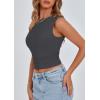 imagePRETTYGARDEN Womens Off The Shoulder Crop Top  Chic Asymmetrical Going Out Tops for Summer 2026 Slim Fitted amp BreathableDark Grey