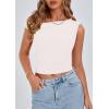 imagePRETTYGARDEN Womens Off The Shoulder Crop Top  Chic Asymmetrical Going Out Tops for Summer 2026 Slim Fitted amp BreathableWhite