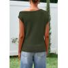 imagePRETTYGARDEN Womens Off The Shoulder Tops 2026 Summer Casual Short Sleeve Tunic T Shirts Lightweight Knit SweatersArmy Green