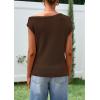 imagePRETTYGARDEN Womens Off The Shoulder Tops 2026 Summer Casual Short Sleeve Tunic T Shirts Lightweight Knit SweatersCoffee
