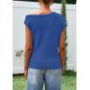 imagePRETTYGARDEN Womens Off The Shoulder Tops 2026 Summer Casual Short Sleeve Tunic T Shirts Lightweight Knit SweatersDark Blue
