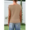 imagePRETTYGARDEN Womens Off The Shoulder Tops 2026 Summer Casual Short Sleeve Tunic T Shirts Lightweight Knit SweatersKhaki