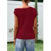 imagePRETTYGARDEN Womens Off The Shoulder Tops 2026 Summer Casual Short Sleeve Tunic T Shirts Lightweight Knit SweatersWine Red