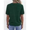 imagePRETTYGARDEN Womens Short Sleeve Sweaters V Neck Business Casual Tops Lightweight Sweater Shirts 2026 Summer Spring OutfitsDark Green