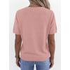 imagePRETTYGARDEN Womens Short Sleeve Sweaters V Neck Business Casual Tops Lightweight Sweater Shirts 2026 Summer Spring OutfitsDusty Pink