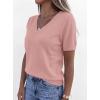 imagePRETTYGARDEN Womens Short Sleeve Sweaters V Neck Business Casual Tops Lightweight Sweater Shirts 2026 Summer Spring OutfitsDusty Pink