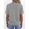 imagePRETTYGARDEN Womens Short Sleeve Sweaters V Neck Business Casual Tops Lightweight Sweater Shirts 2026 Summer Spring OutfitsGrey