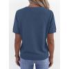 imagePRETTYGARDEN Womens Short Sleeve Sweaters V Neck Business Casual Tops Lightweight Sweater Shirts 2026 Summer Spring OutfitsGrey Blue