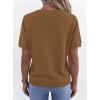 imagePRETTYGARDEN Womens Short Sleeve Sweaters V Neck Business Casual Tops Lightweight Sweater Shirts 2026 Summer Spring OutfitsKhaki
