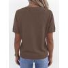 imagePRETTYGARDEN Womens Short Sleeve Sweaters V Neck Business Casual Tops Lightweight Sweater Shirts 2026 Summer Spring OutfitsLight Brown