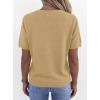 imagePRETTYGARDEN Womens Short Sleeve Sweaters V Neck Business Casual Tops Lightweight Sweater Shirts 2026 Summer Spring OutfitsLight Khaki