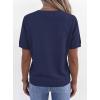 imagePRETTYGARDEN Womens Short Sleeve Sweaters V Neck Business Casual Tops Lightweight Sweater Shirts 2026 Summer Spring OutfitsNavy Blue