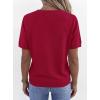 imagePRETTYGARDEN Womens Short Sleeve Sweaters V Neck Business Casual Tops Lightweight Sweater Shirts 2026 Summer Spring OutfitsRed
