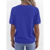 imagePRETTYGARDEN Womens Short Sleeve Sweaters V Neck Business Casual Tops Lightweight Sweater Shirts 2026 Summer Spring OutfitsRoyal Blue