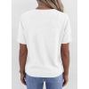 imagePRETTYGARDEN Womens Short Sleeve Sweaters V Neck Business Casual Tops Lightweight Sweater Shirts 2026 Summer Spring OutfitsWhite