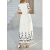 imagePRETTYGARDEN Womens Summer Boho Maxi Dress 2026 Spring Floral Short Sleeve V Neck A Line Flowy Beach Wedding Guest DressesBeige
