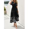 imagePRETTYGARDEN Womens Summer Boho Maxi Dress 2026 Spring Floral Short Sleeve V Neck A Line Flowy Beach Wedding Guest DressesBlack