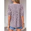 imagePRETTYGARDEN Womens Summer Boho Tops 2026 Tie Front V Neck Print Loose Fit Short Sleeve Peasant Blouses Vacation OutfitsPurple