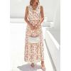 imagePRETTYGARDEN Womens Summer Floral Maxi Dresses 2026 Spring Sleeveless Cowl Neck Flowy Beach Vacation Wedding Guest Long DressFloral Apricot