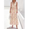 imagePRETTYGARDEN Womens Summer Floral Maxi Dresses 2026 Spring Sleeveless Cowl Neck Flowy Beach Vacation Wedding Guest Long DressFloral Apricot
