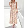 imagePRETTYGARDEN Womens Summer Floral Maxi Dresses 2026 Spring Sleeveless Cowl Neck Flowy Beach Vacation Wedding Guest Long DressFloral Apricot